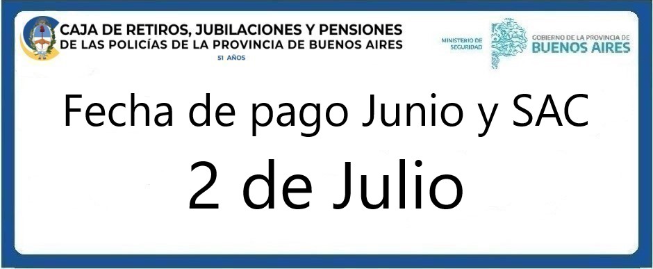 Fecha de pago junio y SAC 2026
